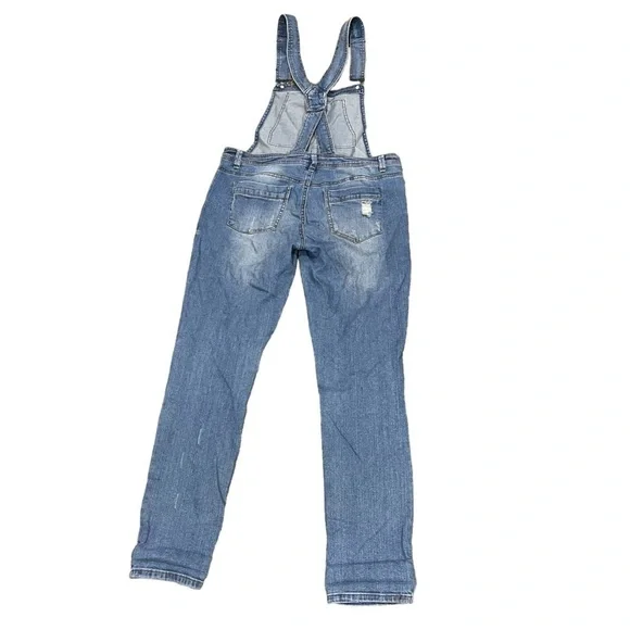 Love, Fire Distressed Denim Jean Overalls Size Medium Women's - Picture 3 of 6